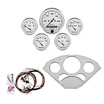 7033-OTW Direct Fit Dash Kit, Chevy Car 55-56, Mph/Fuel/Oilp/Wtmp/Bat, Otw