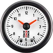 ST3367 Stack Series Gauge, Analog Clock, Wht