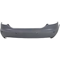 Rear Primed Bumper Cover, Base Model, Sedan, With Parking Aid Sensor Holes