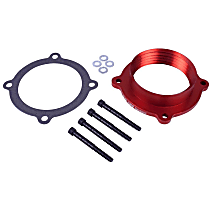 300-637 Throttle Body Spacer - Anodized Red, Aluminum, Direct Fit, Sold individually