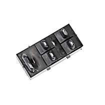 Front, Driver Side Window Switch, 4-Door, Sedan, 4 Button, Black, OE Replacement Series