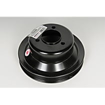 19245468 Crankshaft Pulley - Black, Steel, Direct Fit, Sold individually