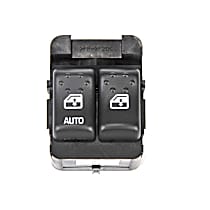 Front, Driver Side Window Switch, Coupe, POWER WINDOWS(A31), Black, 2 Buttons, GM Original Equipment Series