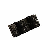 23427098 Front, Driver or Passenger Side Window Switch, Black, 6 Buttons