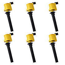 Ignition Coil, Mounting Location: Valve Cover, Set of 6, High Performance Series - 