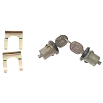 Door Lock Cylinder, Black Finish, Set of 2 - 