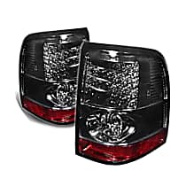 Driver and Passenger Side LED Tail Light, With bulb(s), 4-Door, Sport Utility, Uses Stock Bulbs, Smoked Lens, Chrome Interior, LED Series