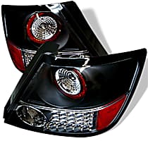 5007704 Driver and Passenger Side LED Tail Light, With bulb(s), Clear Lens, Black Interior, Coupe, LED Series