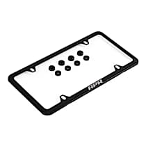 A1000013 License Plate Frame - Slim, Black w/ Hiders