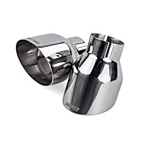 Single-Walled 4in. Slash-Cut Tips (Polished Silver) - Set of 2