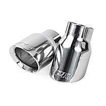 Double-Walled 3.5in. Slash-Cut Tips (Polished Silver) - Set of 2