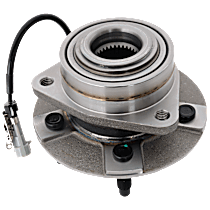 Front, Driver or Passenger Side Wheel Hub, With Bearing, With Sensor, 5 x 4.5 in. Bolt Pattern