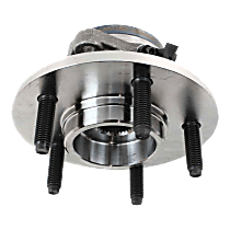 Front, Driver or Passenger Side Wheel Hub, Four Wheel Drive, With Front Torsion Bar Spring, 5 Lugs, With Bearing, With Sensor, 4WD