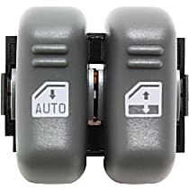 Front or Rear, Driver Side Window Switch Gray 2 Buttons