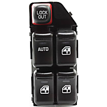 Front, Driver Side Window Switch, Black, 5-Button