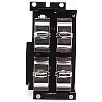 Front, Driver Side Window Switch, Chrome, 4-Button