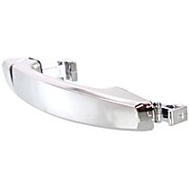 Rear, Driver or Passenger Side Chrome Exterior Door Handle, Without Key Hole, Without Lock Provision