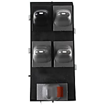 Front, Driver Side Window Switch, Black and Gray, 5-Button, 4-Door, Sedan