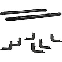 Nerf Bars, 84.6 in. Bed, Fleetside, 4-Door, Extended Cab Pickup, Powdercoated Black, Covers Cab Length, Set of 2, 3in Side Bars Series - 