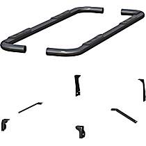 204053 3in Side Bars Series Nerf Bars Gloss Black, Covers Cab Length - Set of 2