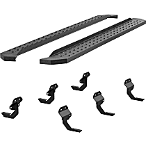 2055534 Running Boards, Powdercoated Textured Black, Steel, Diameter - 6.5 in., Cab & Chassis/Crew Van/Extended Cargo Van/Standard Cargo Van/Standard Passenger Van, RidgeStep Commercial Series
