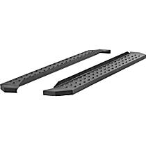 RidgeStep Commercial Series Running Boards, Crew Cab Pickup; 6.5 in.; 85 in. Length, Powdercoated Textured Black, Non-Powered, Steel, Set of 2