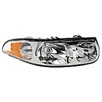 Passenger Side Headlight, With bulb(s), Halogen, Clear Lens, With Smooth High Beam Surface