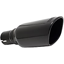 20161 Exhaust Tip - Polished black, Stainless Steel, Single, Direct Fit, Sold individually