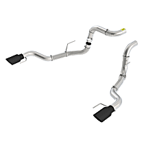 60640BC 3 in. Stainless Steel Tail Pipes With 4.5 in. Black Chrome Tips