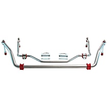 9907 Sway Bar Kit, Cold Formed Steel, Front 1 3/8 in. Rear 1 in., Non-adjustable, Powdercoated Silver