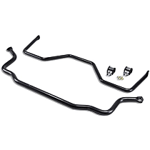9909 Front and Rear Sway Bar Kit, Cold Formed Steel, Front 1 3/8 in. Rear 1 in., Non-adjustable, Powdercoated Silver