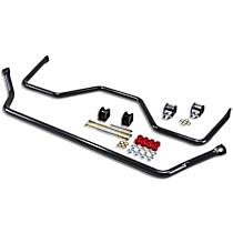 9910 Front and Rear Sway Bar Kit, Cold Formed Steel, Front 1 1/4 in. Rear 1 in., Non-adjustable, Powdercoated Silver