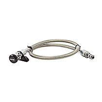 22168 Automatic Transmission Dipstick - Polished, Braided Aluminum & Billet Stainless Steel, Locking, Direct Fit, Kit
