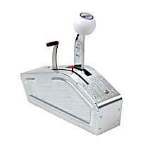 80842 Shifter - Chrome stick, White Knob, Stainless Steel, Automatic, Direct Fit, Sold individually