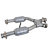 X-Pipe, With Catalytic Converters, For Use With BBK Long Tube Exhaust Headers PN [1516/15160/1569/15690/1594/15940], Aluminized Steel, 5.0L 8Cyl - 