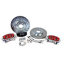 4261607R Classic Series - 13in. Cross Drilled and Slotted, Red Powdercoated 2-Piston Caliper, 2-Wheel Set