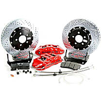 4301152R Extreme Series - 14in. Cross Drilled and Slotted, Red Powdercoated 6-Piston Caliper, 2-Wheel Set