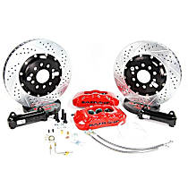 4301366R Pro Series - 14in. Cross Drilled and Slotted, Red Powdercoated 6-Piston Caliper, 2-Wheel Set