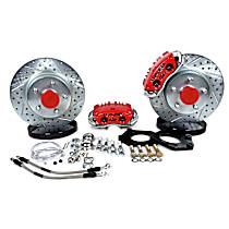 4301550R Classic Series - 11in. Cross Drilled and Slotted, Red Powdercoateded 2-Piston Caliper, 2-Wheel Set