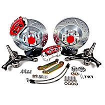 4301656R Classic Series - 13in. Cross Drilled and Slotted, Red Powdercoated 2-Piston Caliper, 2-Wheel Set