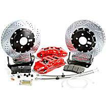 4302080B Extreme Series - 14in. Cross Drilled and Slotted, Black Powdercoated 6-Piston Caliper, 2-Wheel Set