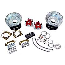 4302527R Classic Series - 10.5in. Cross Drilled and Slotted, Red Powdercoateded 1-Piston Caliper, 2-Wheel Set