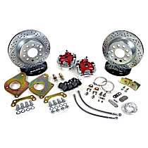 4302561R Classic Series - 11.65in. Cross Drilled and Slotted, Red Powdercoateded 1-Piston Caliper, 2-Wheel Set