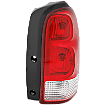 Passenger Side Tail Light, with Bulb, Halogen, Clear and Red Lens, CAPA CERTIFIED
