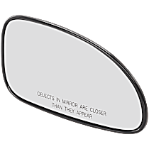 Passenger Side Mirror Glass, Heated, No Blind Spot Feature, Convex, With backing plate