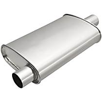 Driver or Passenger Side Muffler, Single Outlet Replaces Dual Outlet, 8 Cyl 5.0L