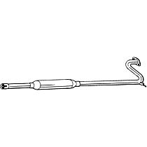 Rear Muffler, Central; Center, 4 Cyl 2.4L