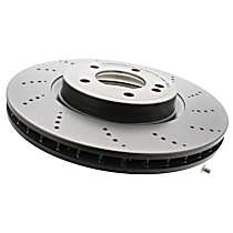 4634230000 Rear, Driver or Passenger Side Brake Disc, Cross-Drilled, 5 Lugs, 370 mm