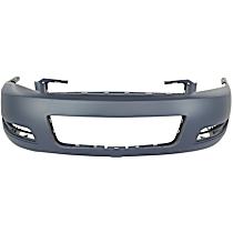 Front Primed Bumper Cover, without Fog Light Holes, CAPA Certified