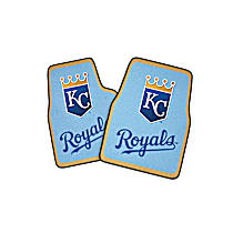 Flat Floor Mat, Blue, Gold and White Made of 50 Percent Polyester 30 Percent Nylon 20 Percent Vinyl